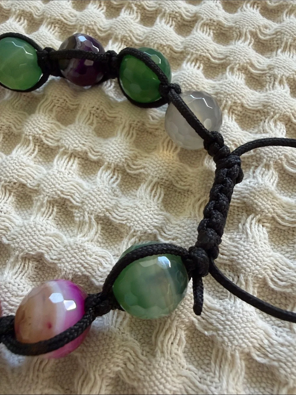 Multicolor Mixed Of NaturalStones Beaded Adjustable Bracelet - Women's Accessory